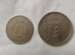 5 Francs (1948) & 1 Franc (1956) Belgium Coin | eBay