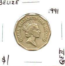 Belize 1 Dollar 10-Sided Coin 1991 Queen Elizabeth II as ...