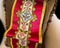 Antique French Religious Ecclesiastic Convent Work Textile ...