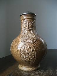 Vintage 'bartmann' Clay Tankard With Pewter Lid, From an ...