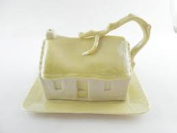 Belleek Pottery Ireland Cottage Cheese Dishes Figural House ...
