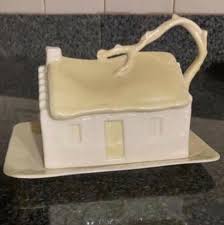 Belleek Yellow House Branch Butter Cheese*6th Mark-Green ...