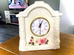 VINTAGE HAND-PAINTED PORCELAIN FLORAL ROSE QUARTZ FIREPLACE ...