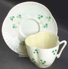 Harp Shamrock Flat Cup & Saucer Set by Belleek Pottery (Ireland) | Replacements, Ltd.