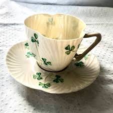 Beleek 3rd Black Mark Shamrock Teacup and Saucer - Etsy