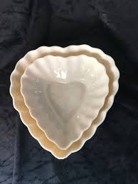 2 VINTAGE BELLEEK IRISH HEARTS BOWLS -Ivory Luster | eBay