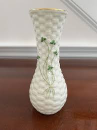 Vintage Lefton 1998 Basket Weave Bud Vase 7" Tall- Gold Rim ...