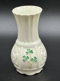 Vintage Belleek Shamrock Embossed 4.75" Nadine Spill Bud ...