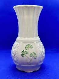 Vintage Belleek Vase Clover Made By Co.Fermanagh Ireland ...