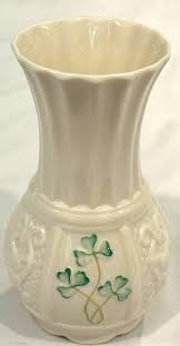 VINTAGE BELLEEK SMALL SHAMROCK VASE 4.75 INCH TALL -FREE ...