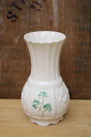 vintage Belleek Nadine green clover shamrock Irish harp ...