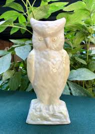 VTG Belleek Ireland Porcelain Owl Shaped Vase 7th Gold/Brown ...