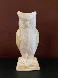 Vintage Belleek Owl Vase - Etsy