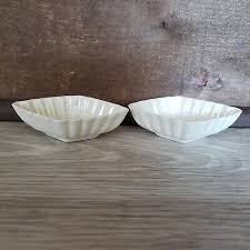 2 Belleek Porcelain Salt Cellar. Green stamp 6th Mark 1965 ...