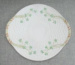 New with Tag! Belleek Shamrock Basketweave Double Handled ...