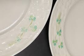 Lot - BELLEEK SHAMROCK 4TH MARK PLATES & VASE