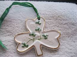 IRELAND WATERVALE PARIAN CHINA SHAMROCK HANGING DECORATION ...