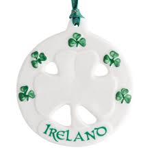Belleek Classic Ireland Shamrock Hanging Ornament ...