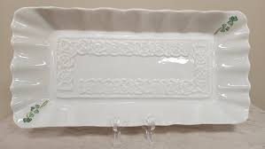 Belleek Irish Porcelain Ruffled Edge Vase With Hand Painted ...