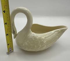Belleek Swan Creamer Ireland Porcelain Signed White 6” Hand ...