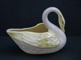 Vintage BELLEEK Swan Figurine CREAMER with Gold Mark 1980's ...