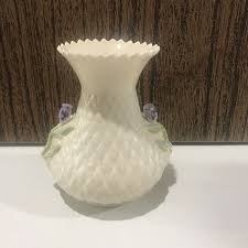 Belleek Ireland Porcelain Thistle Flower Vase 5.25" Vintage Creamy White With Pu | eBay