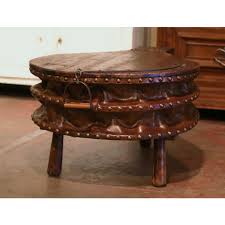 19th Century French Oak, Iron and Leather Blacksmith Bellows Coffee Table | Chairish