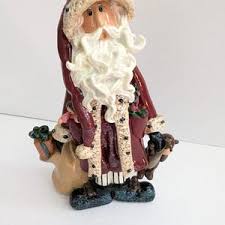 Collectible 1999 Donna Little Enesco Corporation Santa Carrying a Bear Christmas Figurine - Etsy