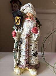 Christmas Figurine 2009 11" Santa Claus Aspen Bark Jolly ...