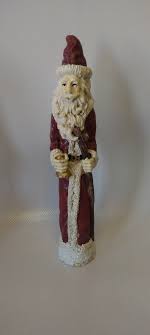 Vintage Santa Claus Figurine Set Of 2 Skinny Pencil Tall Red ...