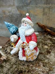 Spun Cotton Collectible Santa Claus Christmas Tree Ornament ...