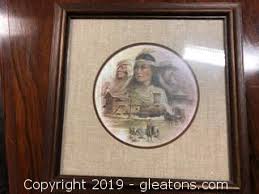 Vintage Native American Ben Hampton Print Framed W/Linen ...