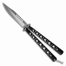 Basic Black Butterfly Knife - Heavy Duty Black Balisong ...
