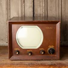Antique Wood Cased Silvertone Television Set