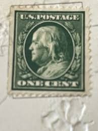 Ben Franklin Rare Vintage 1908 One Cent Green Stamp! | eBay