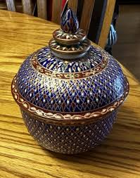 Hand thai Painted Gold Tone Pottery BENJARONG Porcelain Cup ...