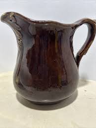 Bennington Pottery Pitcher 6” Antique Anchor Brown Glazed ...