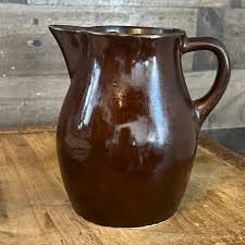 Vintage Roseville Brown Glaze Small Pottery Pitcher - Etsy