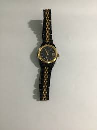 Women's Benrus Quartz Citation Two Tone Black & Gold Watch W ...