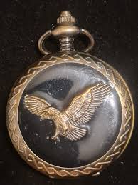 Vintage Benrus Quartz Pocket Watch Eagle Hunter Case ...