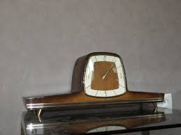 vintage mantel wood clock CHIMING HERMLE Electro-Mechanical ...