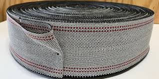 Upholstery Poly / Synthetic Webbing 3-1/2" Gray With Red ...