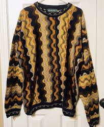 Men's Vintage Tundra Heavy 3D Coogi Style Pullover Sweater ...