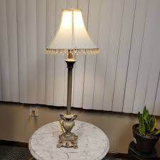 Vintage Berman Table Lamp with Stone Tasseled Shade | eBay