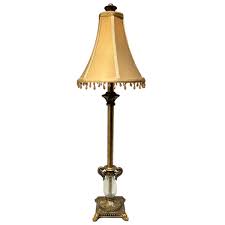Light Gold Table Lamp w/Beaded Shade – Upscale Consignment