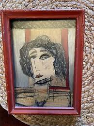 Vtg Pencil Charcoal Drawing Signed Mario ? La Feme ...