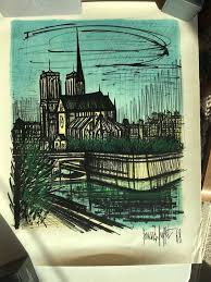 Vintage Bernard Buffet 1968 Lithograph "Notre Dame" | eBay