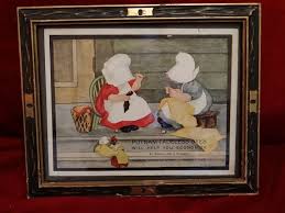 Sunbonnet Babies Advertising Print Framed Putnam Dyes Circa ...