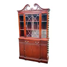 Vintage 1950s Bernhardt Mahogany Breakfront Cabinet | Chairish