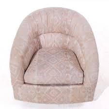 Milo Baughman Style Mid Century Swivel Barrel Lounge Chairs ...